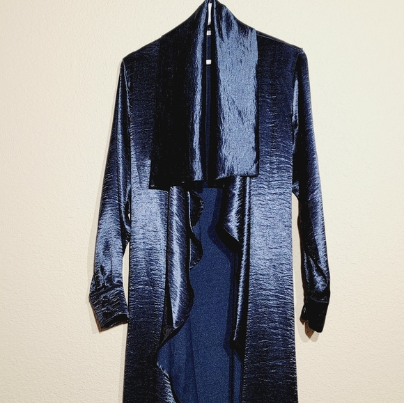 Soprano Long Silky Open Cardigan Duster - Picture 4 of 15